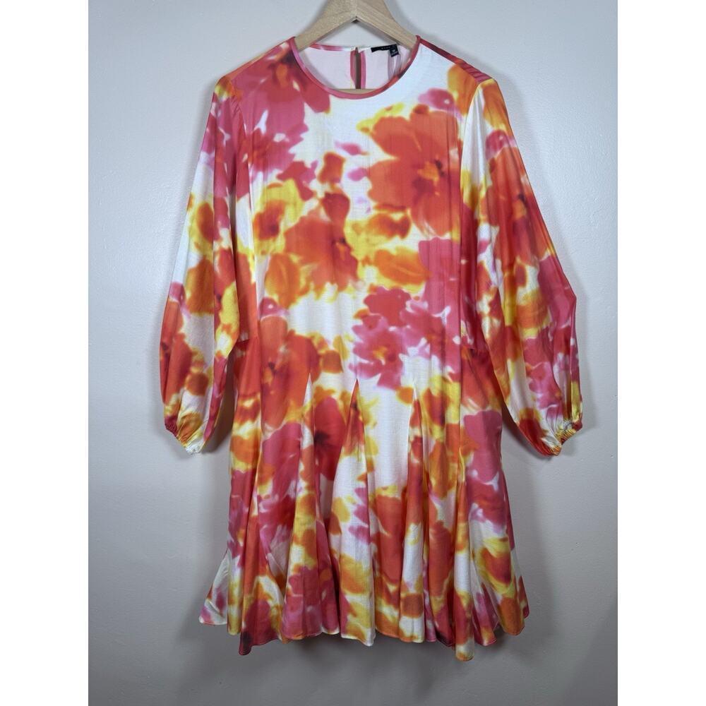 NWT Alex Marie Womens Dress Long Sleeve Pink Orange Resort Wear Floral 10 Beach